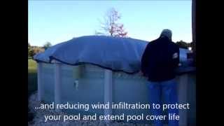 22 Secure Fit Pool Cover Clip - in action against high winds
