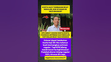 Thumbnail of Kuota haji tambahan buat reguler, kok nyasar ke haji khusus? #viral #shortsfeed #news #shorts