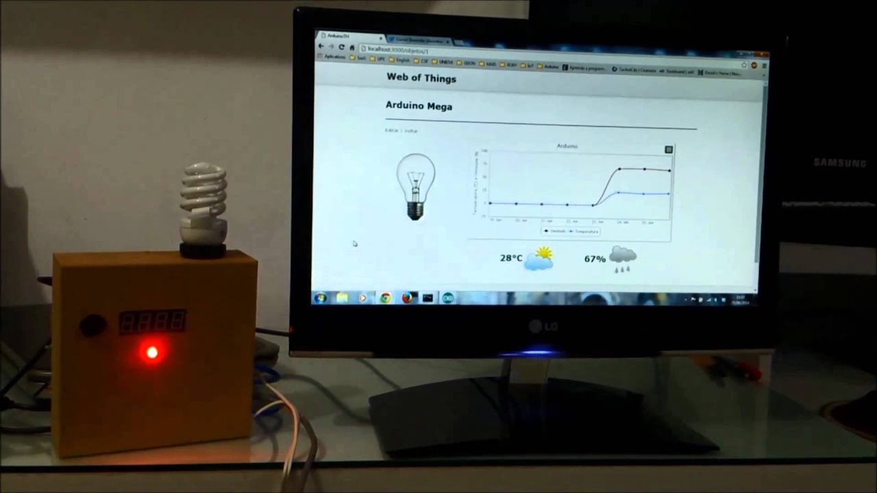 Web das coisas: lâmpada inteligente - hardware Arduino - YouTube