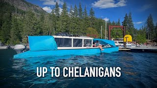 Tiny Houseboat on Lake Chelan | Wilderness Camping with a Family of Four | Phil Bolger's Wooden Boat