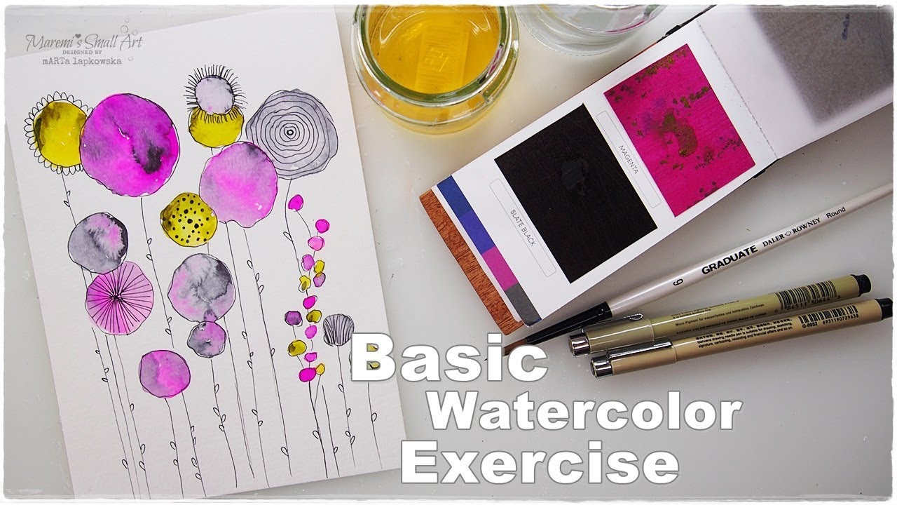 Basic Watercolor Abstract Flowers Painting Doodle Maremi s Small Art Basic watercolor abstract flowers painting doodle maremi s small art
