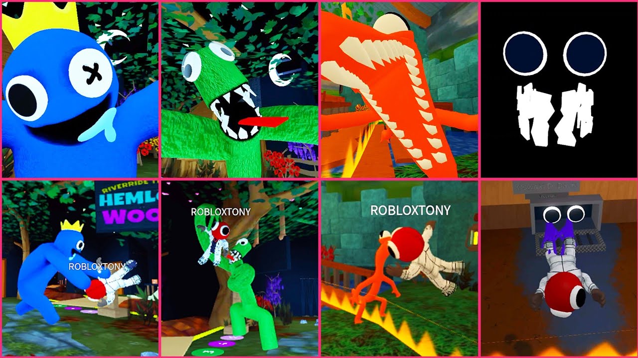 Rainbow friends chapter 1 red  jumpscare 3rd person Roblox jumpscares 