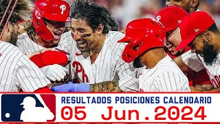 MLB ⚾ Resultados Posiciones Calendario 05 Junio 2024 Resumen // Noticias Grandes Ligas