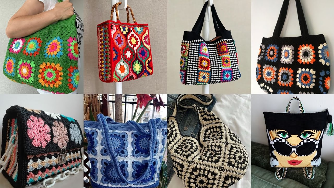 Most Beautiful & Elegant Crochet Bags Latest New Design Ideas 2025 ||Granny Square Bags