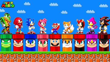 What if Super Mario had Custom Pipes All Mario vs Sonic Characters?