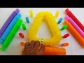 RELAXING VOICING AND SATISFYING OF COLORFUL POP TUBE #asmr #satisfying #poptubesound #diy #creative