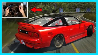 Drifting Mt. Akina with Nissan 180SX | Assetto Corsa Drift [NO HANDBRAKE]