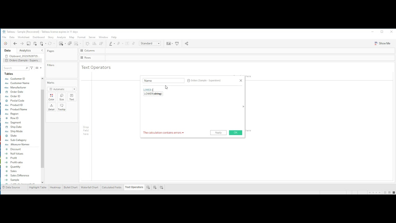 Text Operators in Calculated Fields - YouTube