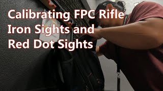 Adjusted SW FPC 9MM folding rifle iron sights and red dot sights