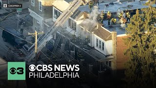 New cellphone video shows firefighters battle rowhome blaze in Philadelphia