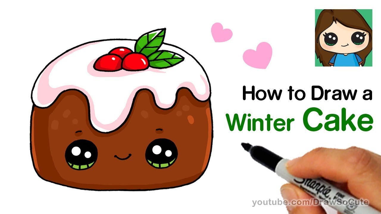 How to Draw a Christmas Chocolate Baby Cake Easy - YouTube