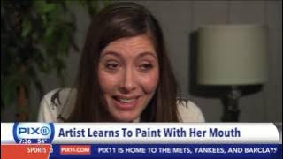 Artist paints using her mouth after shooting paralyzes her hands