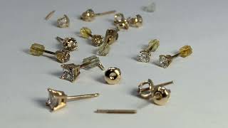Converting push back diamond stud earrings to screw backs