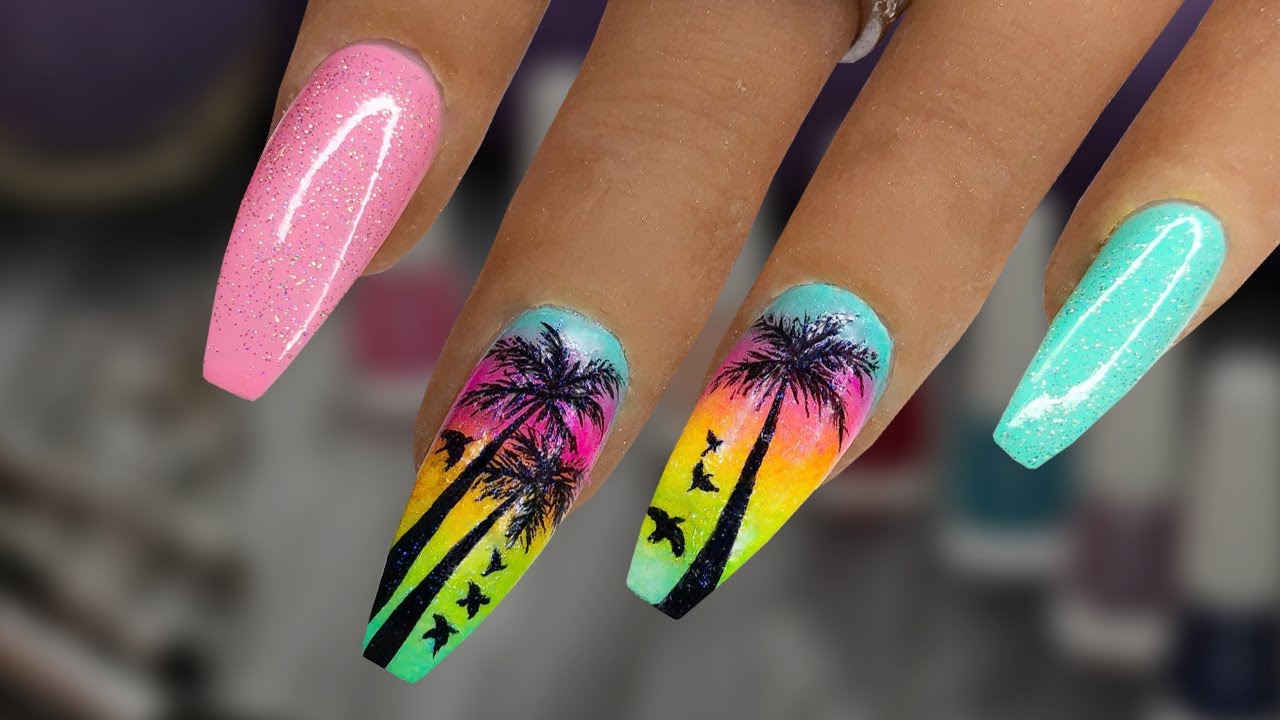 Detalle 15+ imagen uñas acrilicas con palmeras