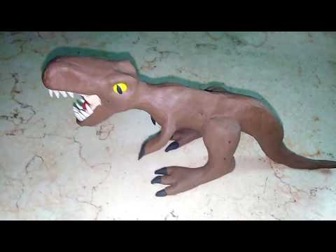 عمل ديناصور رائع من الطين-The work of a wonderful dinosaur of clay