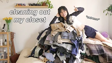 CLEANING OUT MY CLOSET *extreme* | decluttering, organizing, selling on depop