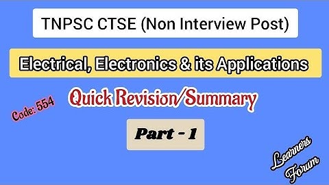 TNPSC CTSE 2025 – Electrical Circuits Full Concept + Important Formulas + Revision