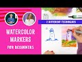 Watercolor markers techniques for urban sketching