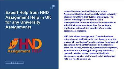 HND assignment help in Uk