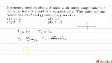 Two particles P and Q start from origin and execute simple harmonic motion along X-axis