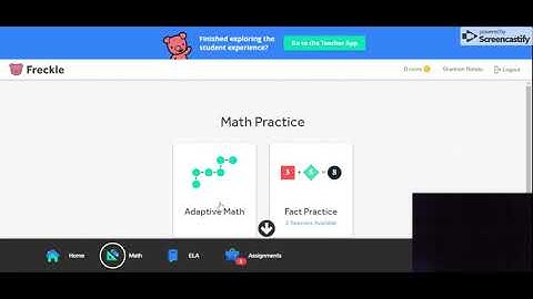 Freckle Student Dashboard