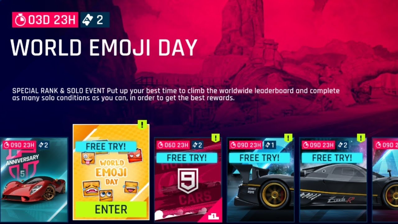 Asphalt 9 World Emoji Day Event Knockdowns 360s Nitro Bottles Asphalt 9 World Emoji Day Event Knockdowns 360s Nitro Bottles