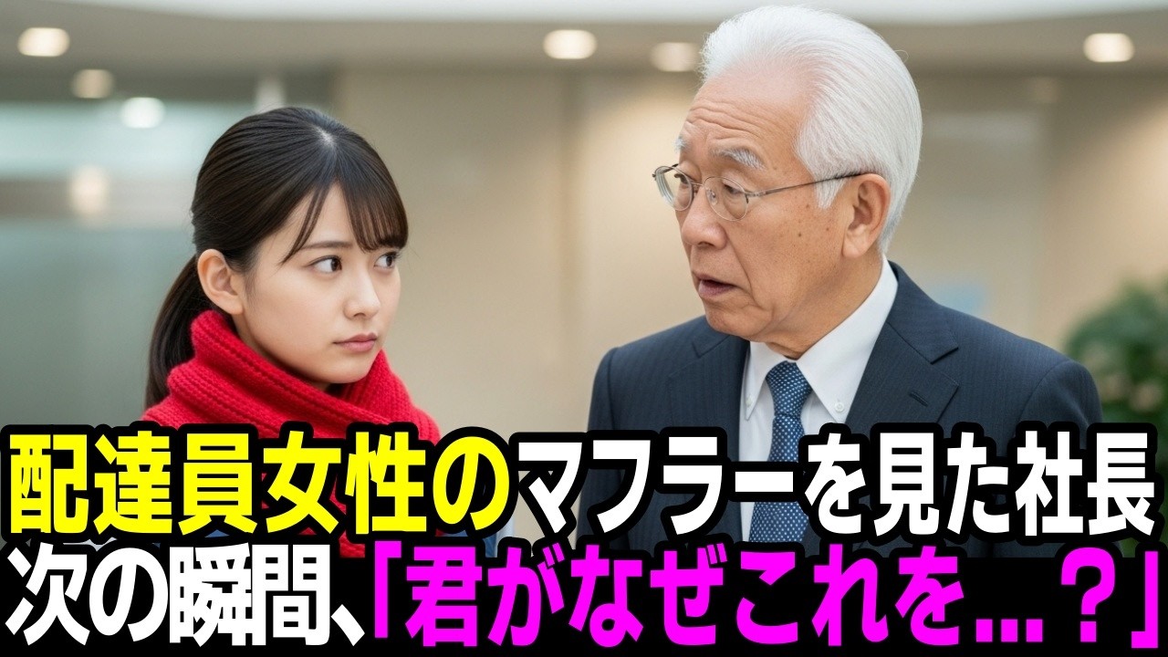 配達員の女性が巻く古びたマフラーを見た社長。「ひょっとして君は…」次の瞬間、止まっていた30年が静かに動き出した