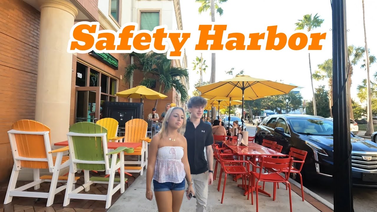 4K Walking Tour: Main Street Safety Harbor Florida | Downtown Stroll.