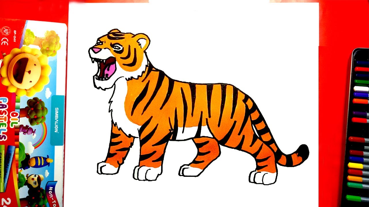 How To Draw A Simple And Beautiful Tiger - The Most Beautiful Simple Tiger  Drawing - Youtube