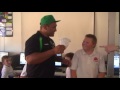 Halani Aulika surprises young supporter at school.