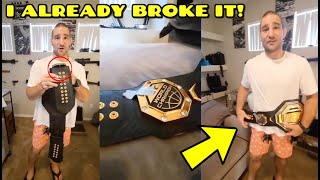 Sean Strickland breaks his UFC middleweight belt then duck tapes it, Dana White SOUNDS OFF on TOrtiz