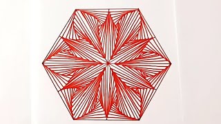 Amazing Flower Like Geometric Chart Drawing Inside A Hexagon / Geometric Flower Drawing