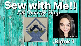Sew with me! Pieceful Baskets Quilt Along 2024 from Sew Sampler/FQS  Block 1  Churndash