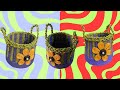 How To Make Basket At Home | Waste Material Craft Ideas | DIY Bamboo &amp; Rope Storage Basket