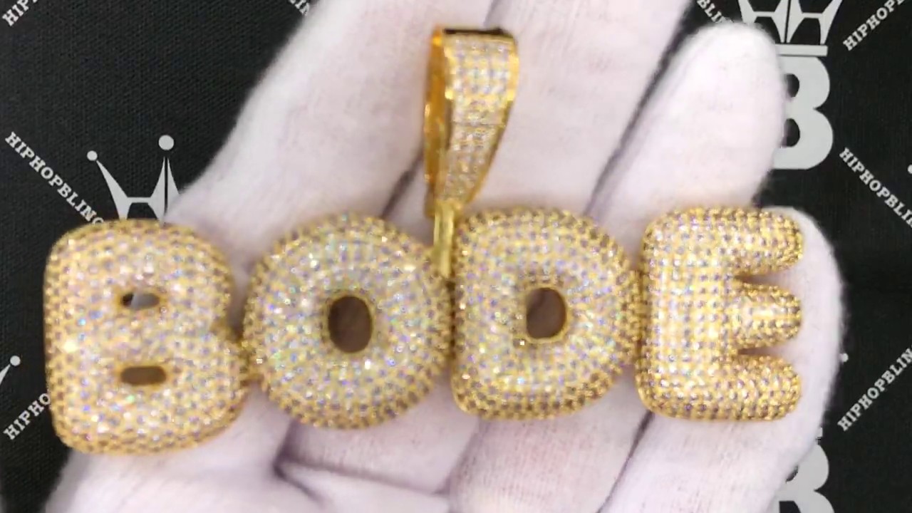 Bubble Letter Personalized Name Pendant | Custom Hip Hop Jewelry