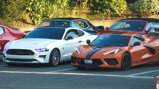 C8 Corvette vs Mustang  drag race