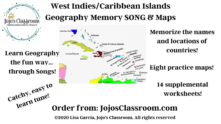 West Indies Caribbean Islands Geography Memory Song CLIP, by Jojo's Classroom