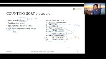 Linear time sorting algorithms