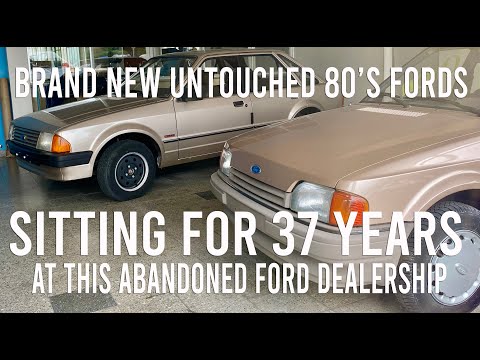 BRAND NEW 80's FORDS STILL INSIDE ABANDONED FORD DEALERSHIP SIERRA, ESCORT, FIESTA, ORION