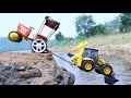 JCB 3DX Xpert Accident Big River Pulling Out Swaraj Tractor 4WD ? Auto Rickshaw Jcb Tractor | CS Toy