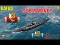 Submarine balao 3 kills  89k damage  world of warships gameplay