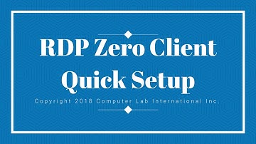 CLI RDP Zero Client Quick Setup