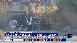 Residents voice safety concerns after uptick in homeless encampments in Las Vegas neighborhood