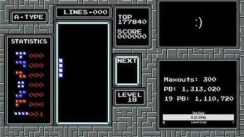 NES Tetris - 18 start no next box 253,080