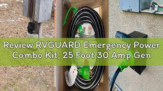Review RVGUARD Emergency Power Combo Kit, 25 Foot 30 Amp Generator Cord and Power Inlet Box, NEMA L1