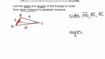 List sides and angles in order from least measure to greatest measure-EASY