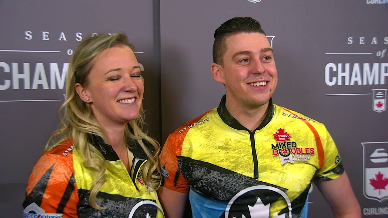 2018 Canad Inns Canadian Mixed Doubles Trials - Media Scrum - Tiebreaker ice cube