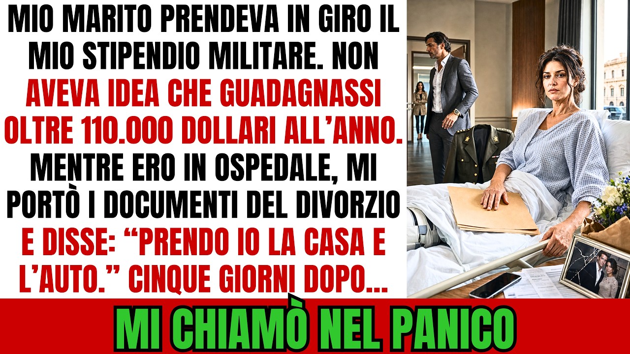 Ero distesa in un letto d’ospedale, con l’anca fratturata e la morfina che gocciolava nella vena, quando Daniele è entrato senza bussare. Ha posato una cartellina sulla coperta e ha detto: «Ho...
