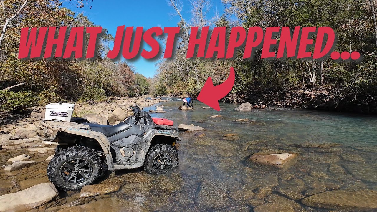 Arkansas ATV Trail DEEP WATER! Winch Time... YouTube