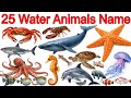 25 Water Animals Name English to Hindi & Pictures | 20 जलचर प्राणियों के नाम | Sea Animal for Kids